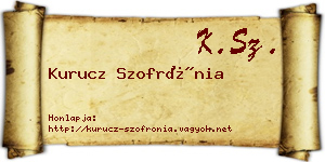 Kurucz Szofrónia névjegykártya